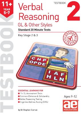 11plus Verbal Reasoning Year 5-7 GL & Other Styles Testbook 2: Standard 20 Minute Tests