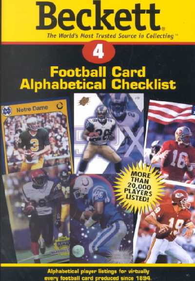 Beckett Football Card Alphabetical Checklist