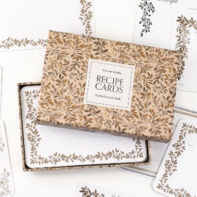 Recipe Cards: 50 Beautifully Designed 4x6 Recipe Cards