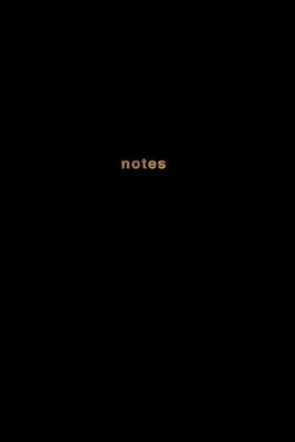 Notes: Plain Designer Notebook 175 page College Ruled Black and Gold Notebook