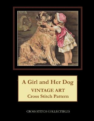 Girl and Her Dog: Vintage Art Cross Stitch Pattern Large type / large print edition