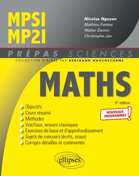 MathÃ©matiques MPSI/MP2I - Nouveaux programmes - 5e Ã©dition
