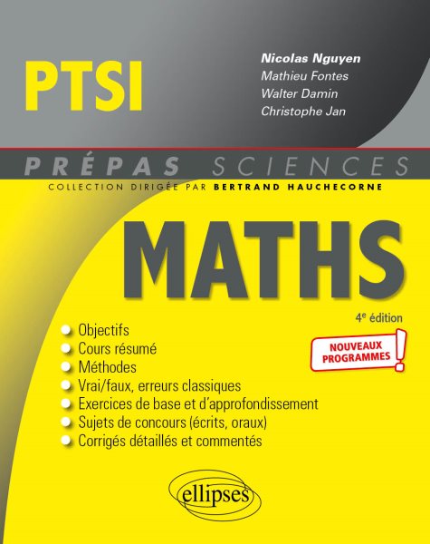 MathÃ©matiques PTSI - Nouveaux programmes - 4e Ã©dition