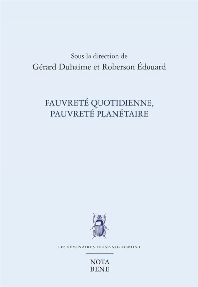 Pauvrete quotidienne, pauvrete planetaire
