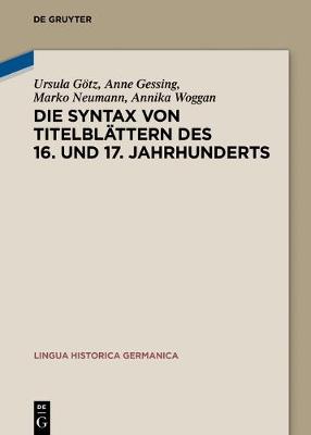 Die Syntax von TitelblÃ¤ttern des 16. und 17. Jahrhunderts