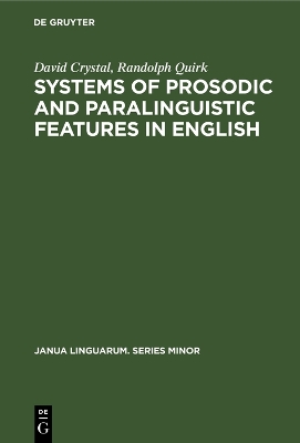 Systems of Prosodic and Paralinguistic Features in English Reprint 2021