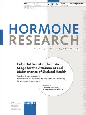 Pubertal Growth: The Critical Stage for the Attainment and Maintenance of Skeletal Health: Satellite Symposium at the ESPE/LWPES 7th Joint Meeting Paediatric Endocrinology, Lyon, September 2005. Supplement Issue: Hormone Research 2006, Vol. 65, Suppl. 2