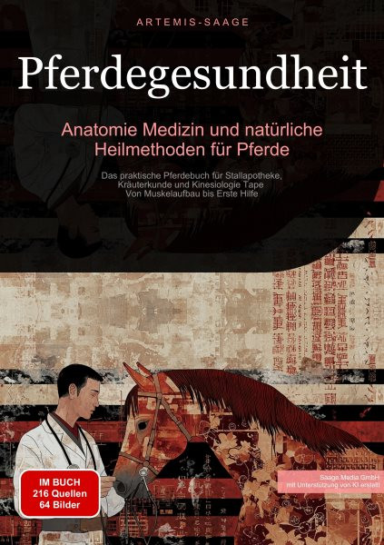 Pferdegesundheit: Anatomie, Medizin und natÃ¼rliche Heilmethoden fÃ¼r Pferde: Das praktische Pferdebuch fur Stallapotheke, Krauterkunde und Kinesiologie Tape - Von Muskelaufbau bis Erste Hilfe