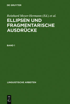 Ellipsen und fragmentarische AusdrÃ¼cke: Bd. 1