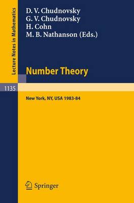 Number Theory: A Seminar held at the Graduate School and University Center of the City  University of New York 1983-84 1985 ed.