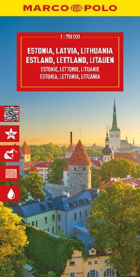 Estonia, Latvia, Lithuania Marco Polo Map: The Baltic States