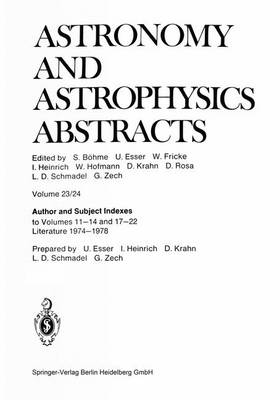 Author and Subject Indexes: to Volumes 1114 and 1722 Literature 19741978 Softcover reprint of the original 1st ed. 1979