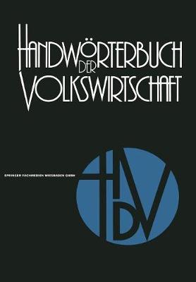 Handwörterbuch der Volkswirtschaft Softcover reprint of the original 1st ed. 1978