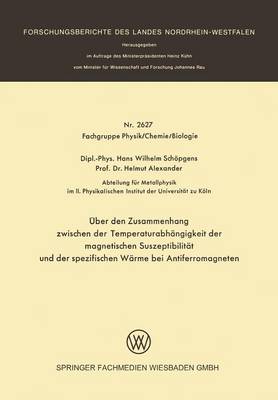 Über den Zusammenhang zwischen der Temperaturabhängigkeit der magnetischen  Suszeptibilität und der spezifischen Wärme bei Antiferromagneten 1977 ed.