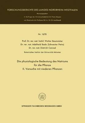 Die physiologische Bedeutung des Natriums fÃ¼r die Pflanze: II. Versuche mit niederen Pflanzen
