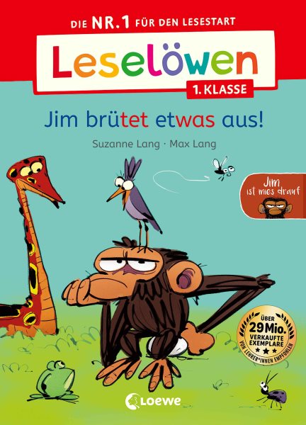 LeselÃ¶wen 1. Klasse - Jim ist  mies drauf - Jim brÃ¼tet etwas aus!: Die Nr. 1 fur den Lesestart - Mit Leselernschrift ABeZeh - Erstlesebuch fur Kinder ab 6 Jahren