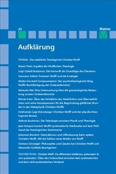 AufklÃ¤rung, Band 23: Die natÃ¼rliche Theologie bei Christian Wolff