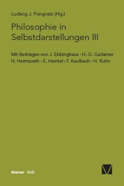 Philosophie in Selbstdarstellungen III
