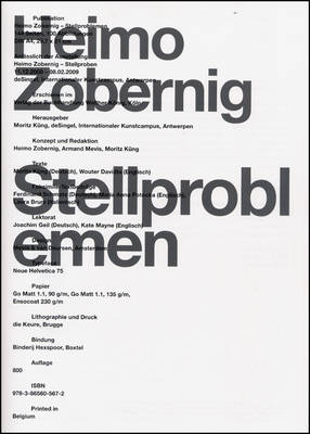 Heimo Zobernig Stellproblemen: Stellproblemen