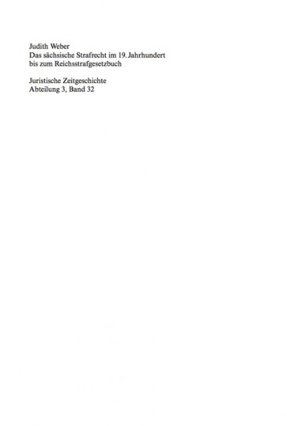 Das sÃ¤chsische Strafrecht im 19. Jahrhundert bis zum Reichsstrafgesetzbuch