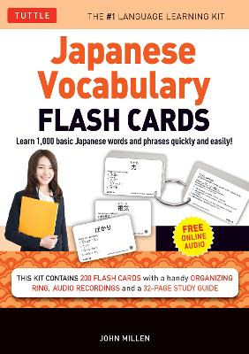 Japanese Vocabulary Flash Cards Kit: Learn 1000 basic Japanese words and phrases quickly and easily! (Boxed Set  of 200 Double-Sided Flash Cards with Study Guide & Organizer Ring)