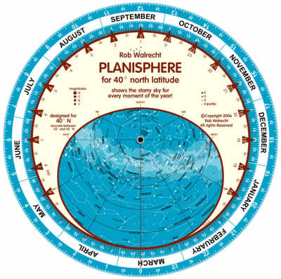 Planisphere for 40 Degrees North Latitude: Shows the Starry Sky for Every Moment of the Year