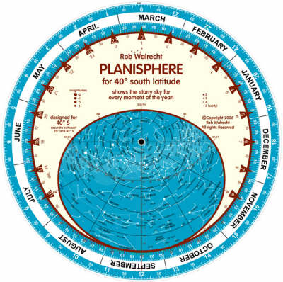 Planisphere for 40 Degrees South Latitude: Shows the Starry Sky for Every Moment of the Year
