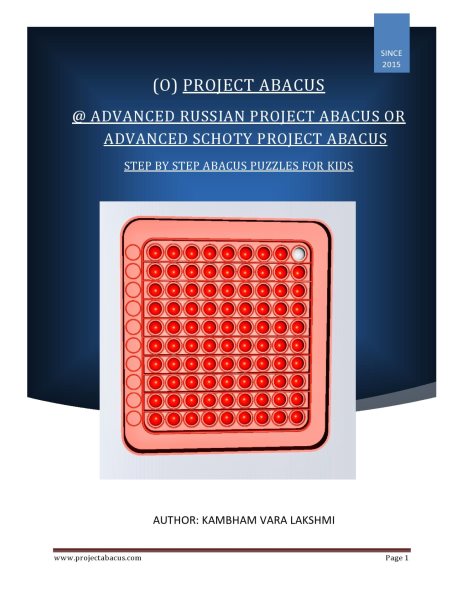 Advanced Russian Project Abacus (or) Advanced Schoty Project Abacus: Advanced Russian Project Abacus (or) Advanced Schoty Project Abacus