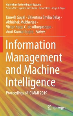 Information Management and Machine Intelligence: Proceedings of ICIMMI 2019