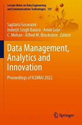 Data Management, Analytics and Innovation: Proceedings of ICDMAI 2022 2023 ed.