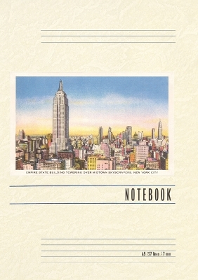 Vintage Lined Notebook Empire State Building and Skyline, New York City