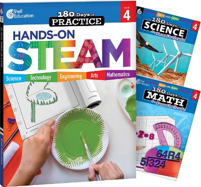 180 Days: STEAM, Science, & Math Grade 4: 3-Book Set: Practice, Assess, Diagnose