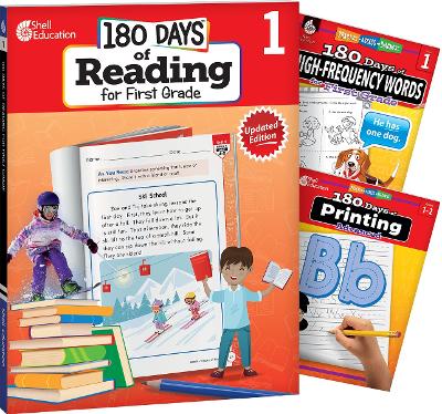 180 Days: Reading, High-Frequency Words, & Printing Grade 1: 3-Book Set: Practice, Assess, Diagnose