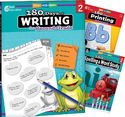 180 Days: Writing, Spelling, & Printing Grade 2: 3-Book Set: Practice, Assess, Diagnose