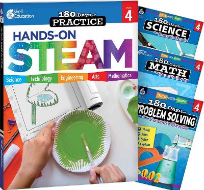 180 Days: STEAM, Science, Math, & Problem Solving Grade 4: 4-Book Set: Practice, Assess, Diagnose