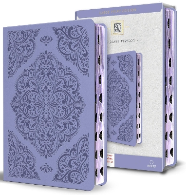 KJV Holy Bible, Large Print Medium Format, Lavender Faux Leather w/Thumb  Index and Ribbon Marker, Red Letter
