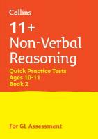 11plus Non-Verbal Reasoning Quick Practice Tests Age 10-11 (Year 6) Book 2: For the 2025 Gl Assessment Tests