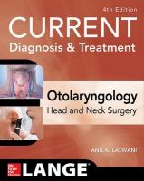 CURRENT Diagnosis & Treatment Otolaryngology--Head and Neck Surgery, Fourth  Edition 4th edition