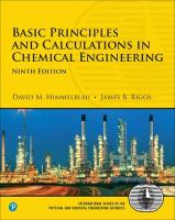 Basic Principles and Calculations in Chemical Engineering 9th edition