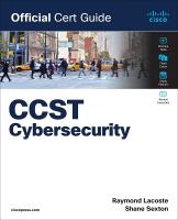 Cisco Certified Support Technician (CCST) Cybersecurity 100-160 Official  Cert Guide