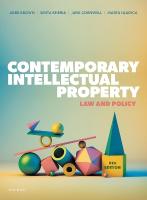 Contemporary Intellectual Property: Law and Policy 6th Revised edition