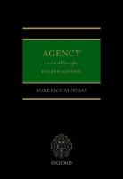 Agency: Law and Principles 4th Revised edition