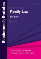 Blackstone's Statutes on Family Law 31st Revised edition
