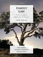 Family Law: Text, Cases, and Materials 5th Revised edition