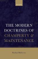 Modern Doctrines of Champerty and Maintenance
