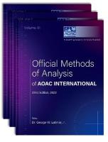 Official Methods of Analysis of AOAC INTERNATIONAL: 3-Volume Set 22nd Revised edition