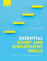 Essential Study and Employment Skills for Business and Management Students 4th Revised edition
