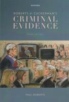Roberts & Zuckerman's Criminal Evidence 3rd Revised edition