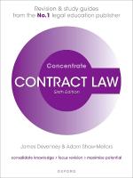 Contract Law Concentrate: Law Revision and Study Guide 6th Revised edition