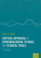 Critical Appraisal of Epidemiological Studies and Clinical Trials 5th Revised edition